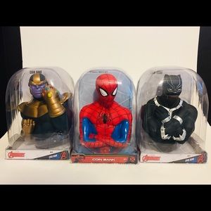 Marvels Avengers 3 Set Coin Bank Infinity War 7”